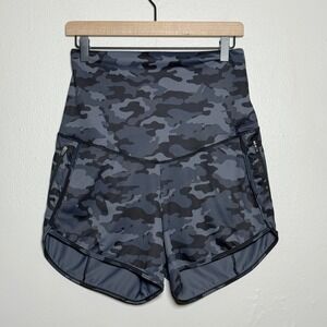 Movemama Maternity Shorts XS Gray Black Camo Stretch Pregnant Gym Yoga Pilates‎